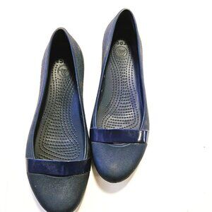 Crocs Women's Ballet Core Flat Shoes Size 8 W  Dark Blue Casual Minimalist